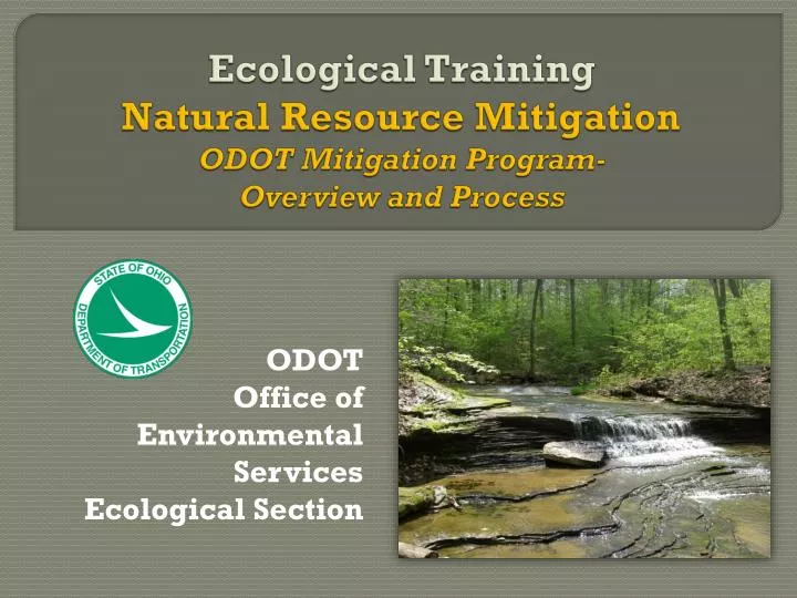 ecological training natural resource mitigation odot mitigation program overview and process