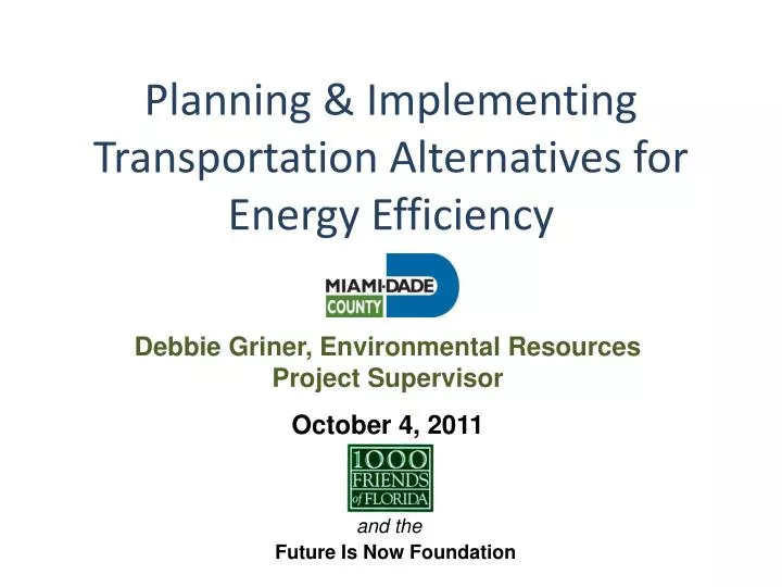planning implementing transportation alternatives for energy efficiency