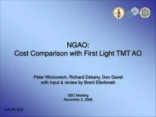 NGAO: Cost Comparison with First Light TMT AO