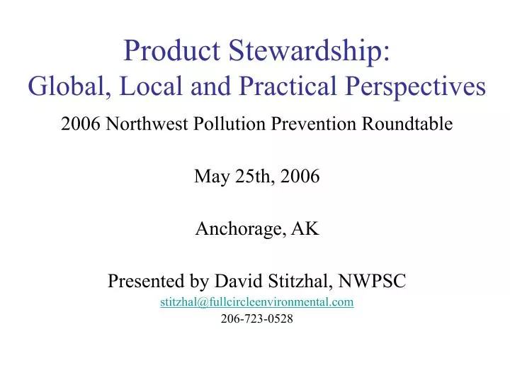 product stewardship global local and practical perspectives