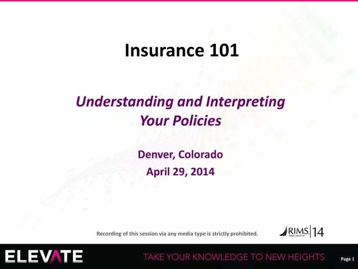 insurance 101