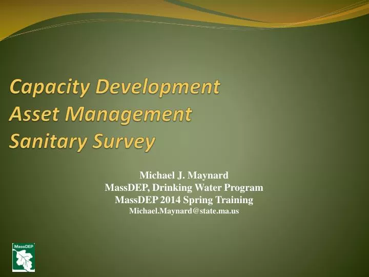 capacity development asset management sanitary survey