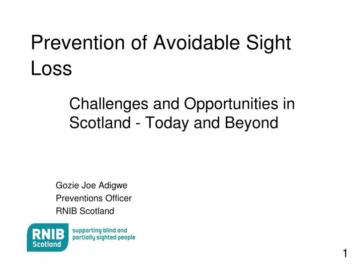 prevention of avoidable sight loss