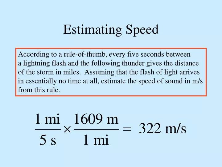 estimating speed