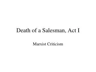 Death of a Salesman, Act I