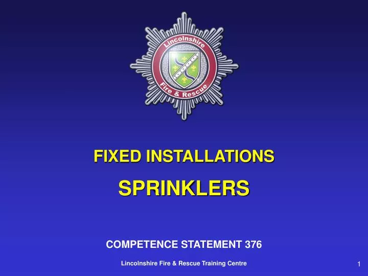fixed installations sprinklers