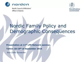 Nordic Family Policy and Demographic Consequences