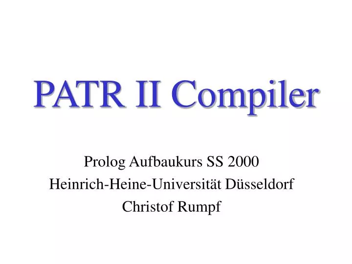 patr ii compiler