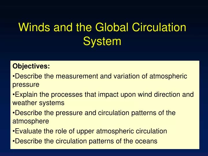 winds and the global circulation system