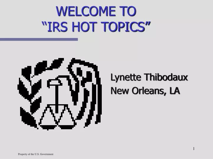 welcome to irs hot topics