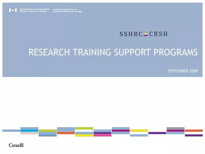research training support programs september 2008
