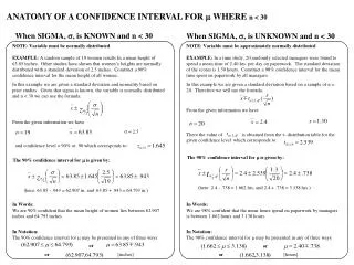 NOTE: Variable must be approximately normally distributed