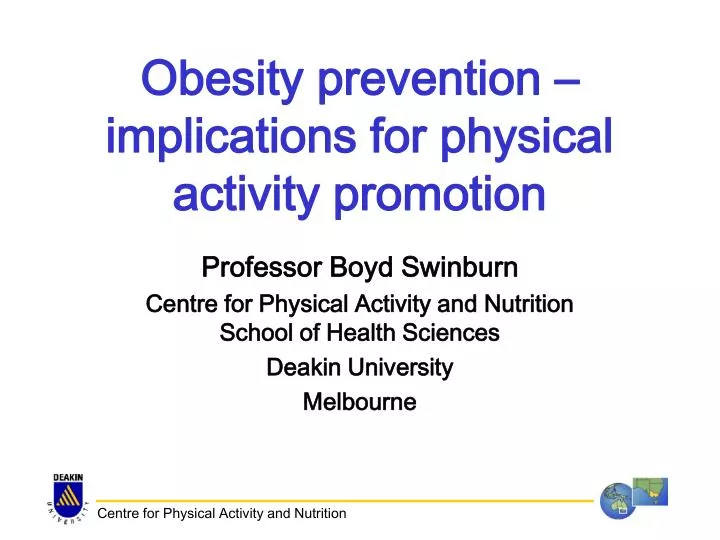 obesity prevention implications for physical activity promotion