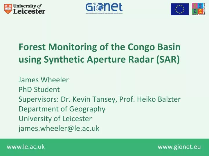 forest monitoring of the congo basin using synthetic aperture radar sar