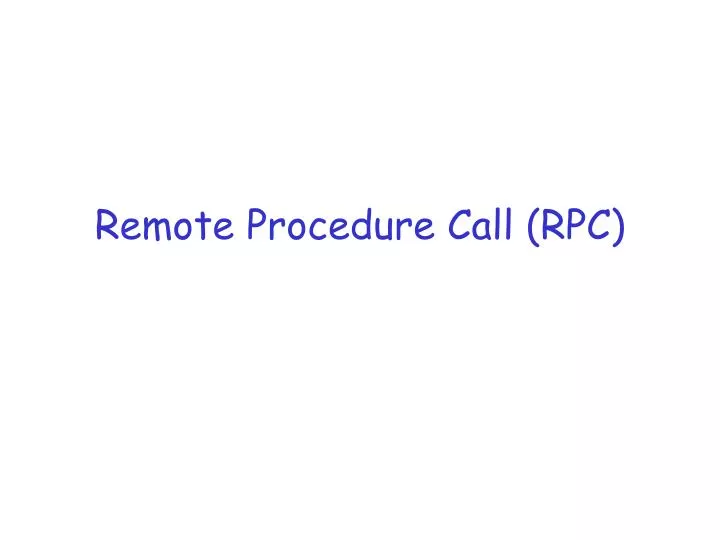 remote procedure call rpc