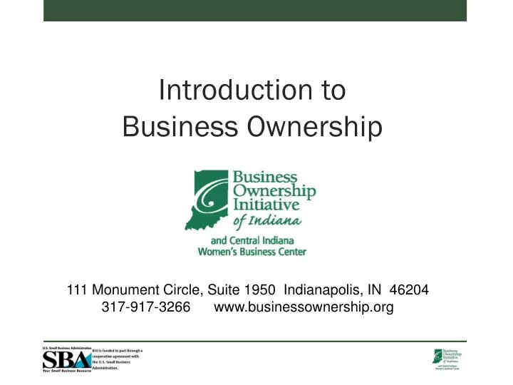 introduction to business ownership