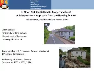 Is Flood Risk Capitalised in Property Values? A Meta-Analysis Approach from the Housing Market