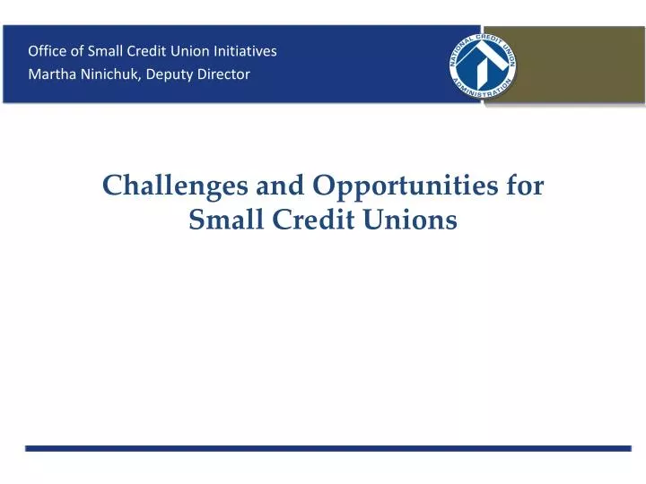 challenges and opportunities for small credit unions