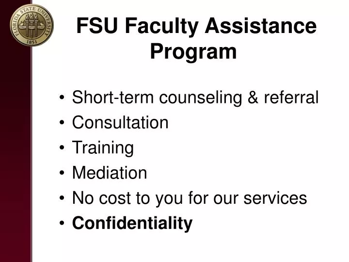 fsu faculty assistance program