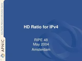 HD Ratio for IPv4