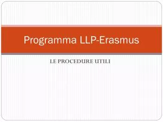 programma llp erasmus