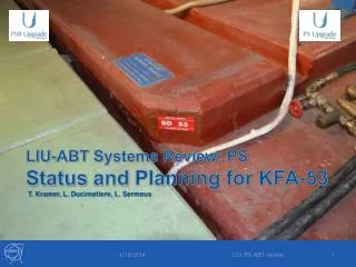 LIU-ABT Systems Review: PS Status and Planning for KFA-53