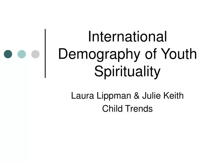 international demography of youth spirituality