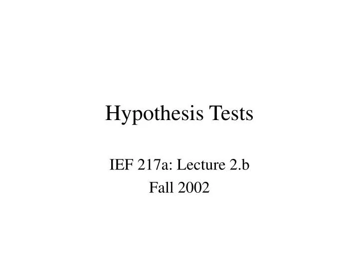 hypothesis tests