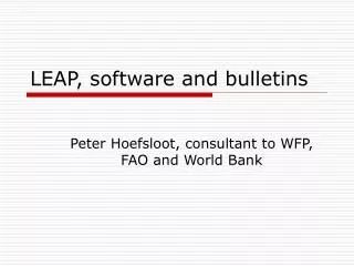 LEAP, software and bulletins