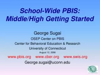 school wide pbis middle high getting started