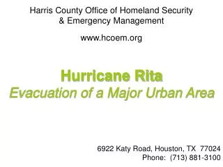 Harris County Office of Homeland Security &amp; Emergency Management hcoem