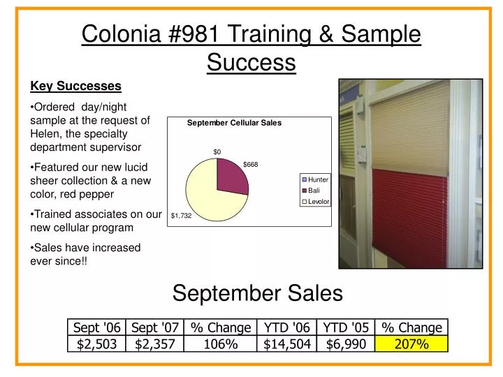 colonia 981 training sample success