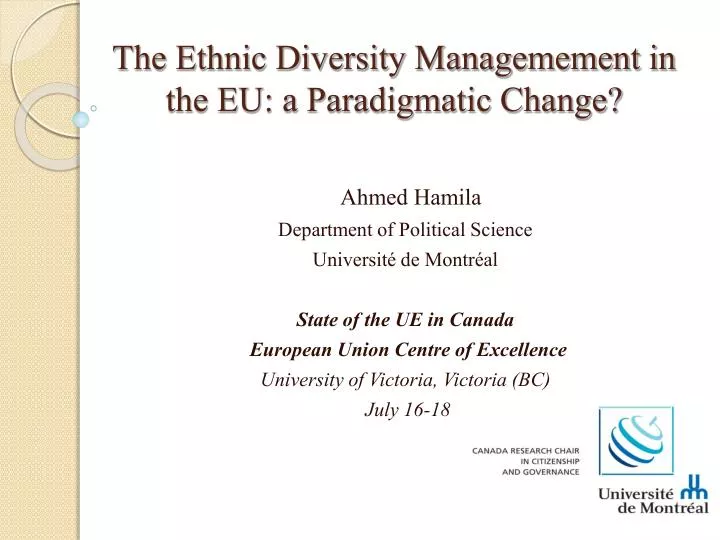 the ethnic diversity managemement in the eu a paradigmatic change