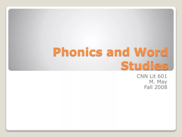 phonics and word studies