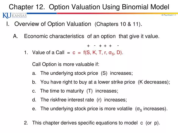 chapter 12 option valuation using binomial model