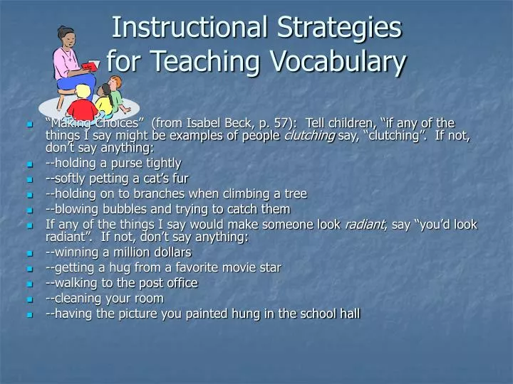 instructional strategies for teaching vocabulary