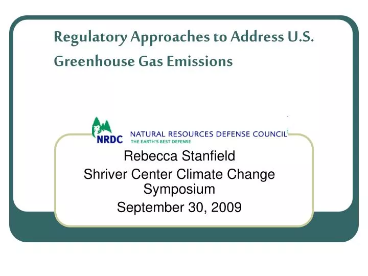 regulatory approaches to address u s greenhouse gas emissions
