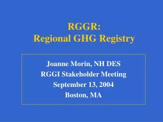 RGGR: Regional GHG Registry