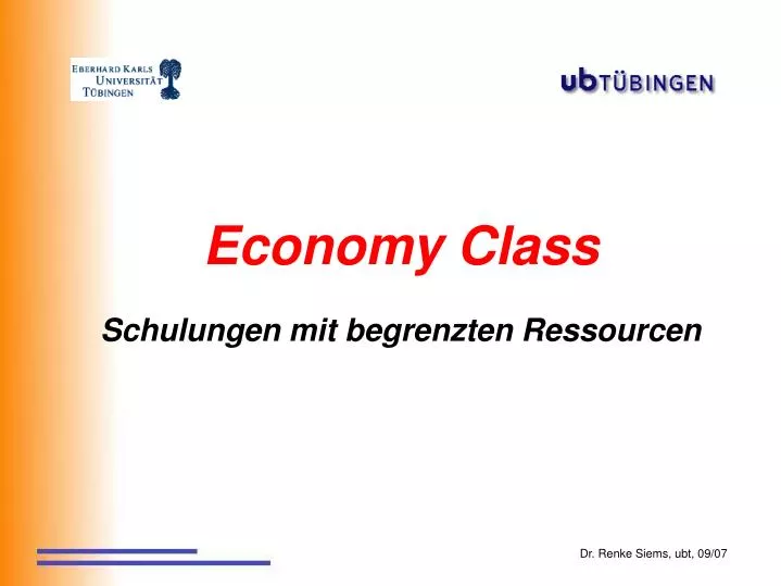 economy class schulungen mit begrenzten ressourcen