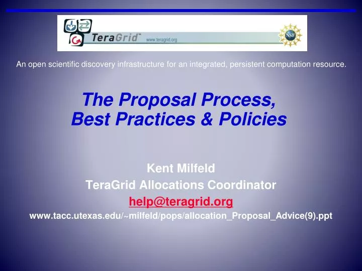 the proposal process best practices policies