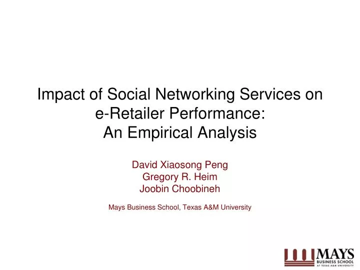 impact of social networking services on e retailer performance an empirical analysis