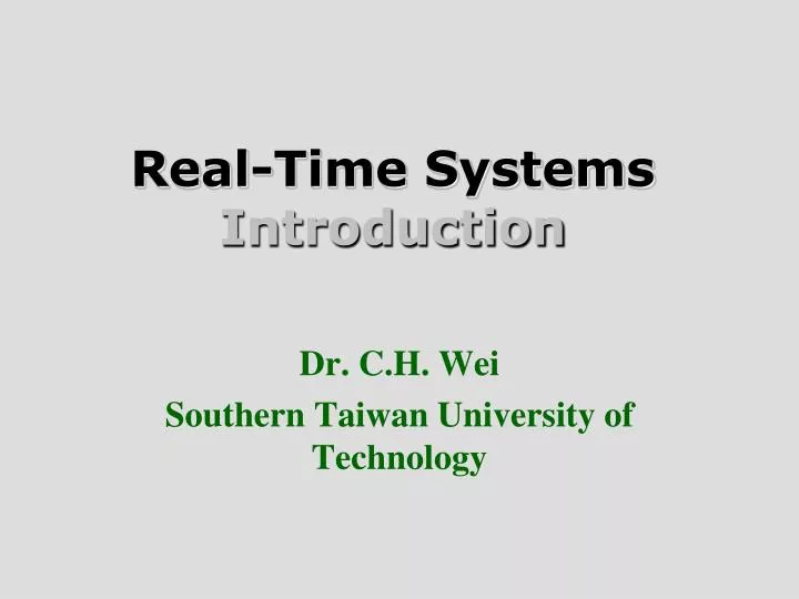 real time systems introduction