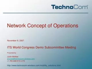 Network Concept of Operations