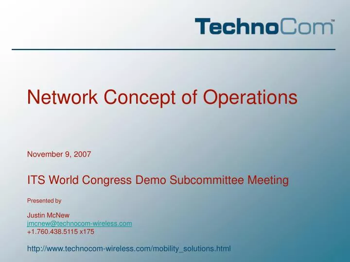 network concept of operations