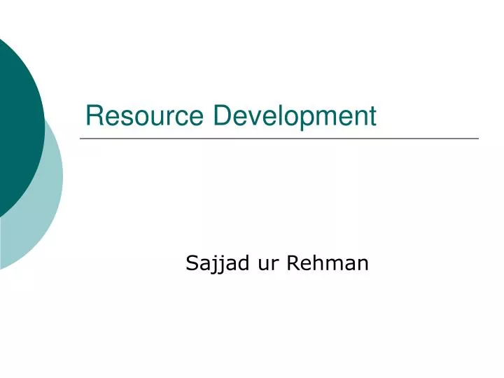 resource development