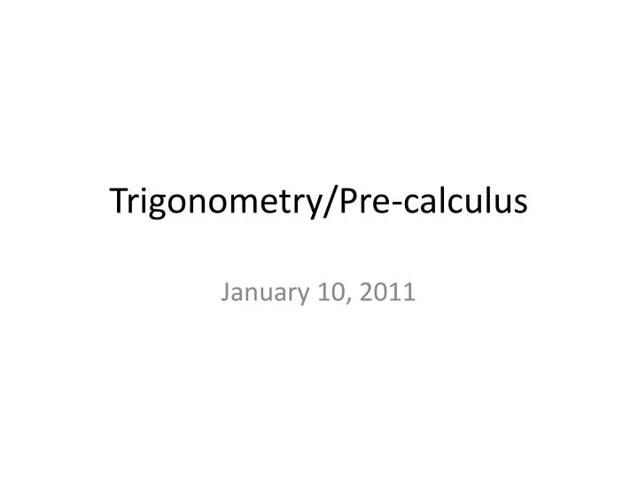 trigonometry pre calculus