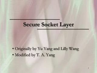 Secure Socket Layer