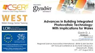 Advances in Building Integrated Photovoltaic Technology 1