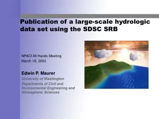 Publication of a large-scale hydrologic data set using the SDSC SRB