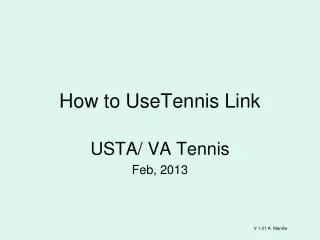 How to UseTennis Link